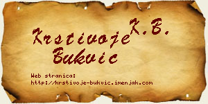 Krstivoje Bukvić vizit kartica